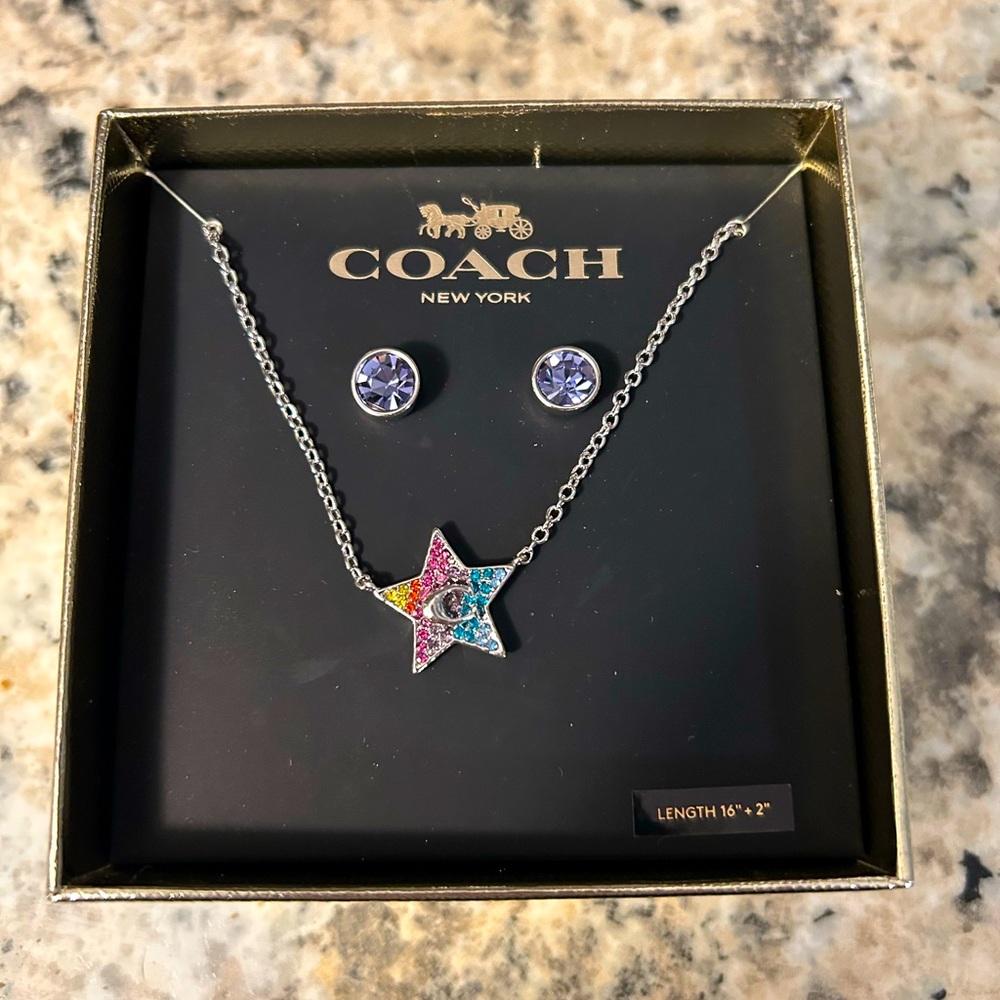 Coach earring and necklace set